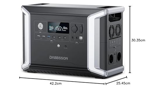 Dabbsson DBS2300 Estación de Energía Portátil, Batería LiFePO4 de Generador Solar de 2330Wh, Máximo 8330Wh, para Picnic al Aire Libre, Pesca, Fiesta, Camping