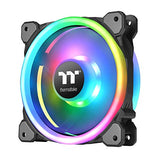 Thermaltake Riing Trio 14 LED RGB TT - Pack de 3 Ventiladores para PC, Color Negro