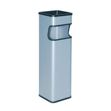 OFITURIA® Cenicero Papelera de Pie y Pared para Exterior Metálico 24 litros Color Plata Extraíble en Negro