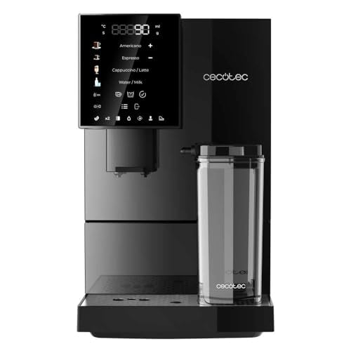 Cecotec Cafetera Superautomática Cremmaet Compactccino. 1350 W, Thermoblock, Bomba de Presión de 19bars, Sistema Plug&Play, Depósito de Café con Molinillo Integrado, Limpieza Automática