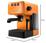 Gaggia EG2109 Orange, Cafetera Espresso Manual para Café Molido o Monodosis, sistema POD para Espressos Cremosos con Monodosis, Preinfusión Automática, Nuevo Modelo 2023, 100% Made in Italy