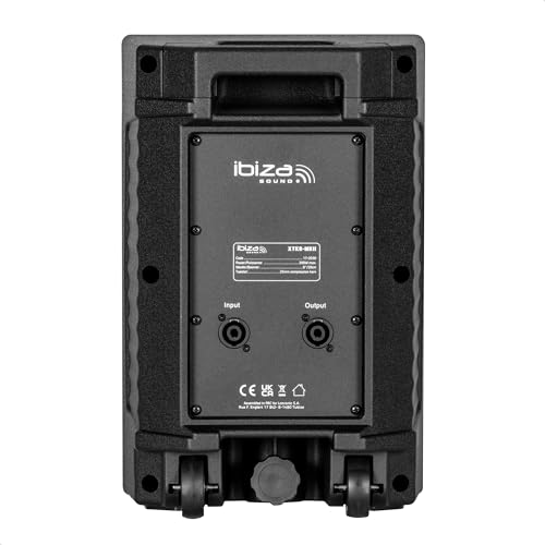 Ibiza - XTK8-MKII - Altavoz Sono pasivo de 8"/20 cm - Tweeter de compresión de 25 mm - Sistema Bass Reflex - Asas y Ruedas - Nueva VERSIÓN - Negro - Fiesta, Eventos, Club, Conferencia