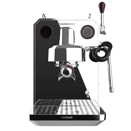 Cecotec Cafetera Express Barista Baristeo Intima, Cafetera Espresso Barista Profesional, Sistema de Pre-Infusión, Bomba de 15 Bares, Fácil Llenado, Depósito de 1,7L y Bandeja Calienta Tazas