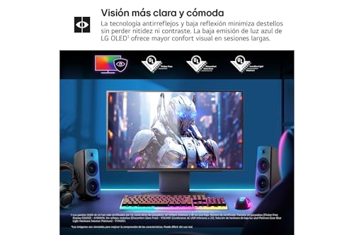 LG 27GX790A-B Monitor Ultragear, 26.5'', OLED, 2560x1440, 480Hz, 0,03ms, G-Sync Compatible y FreeSync Premium Pro, Pivotable, Morado Grisáceo