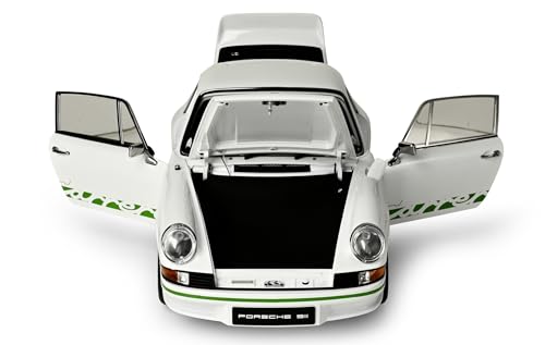 IXO Colecciones 1:8 IXO Porsche 911 RS 2.7 Blanco/Verde - modelismo, maquetas, Kit de construcción, Kit de maquetas, 713 Piezas, Kit de construcción de Coches