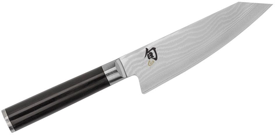 KAI Shun Classic Kiritsuke 15 cm longitud de la hoja - Cuchillo de Damasco 32 capas núcleo VG MAX - 61 (±1) HRC - Mango de madera Pakka - Hecho en Japón - cuchillo de cocina japonés forjado