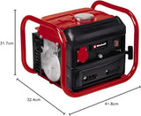 Einhell Generador eléctrico (gasolina) TC-PG 10/E5 (máx. 800 W, limpio motor de tracción de 2 tiempos, toma de corriente de 230 V, 4 L tanque, tracción del cable para el arranque)