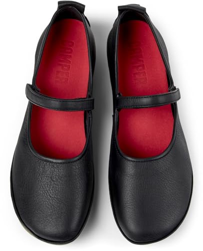 Camper Women's Right Nina K201365 Mary Jane Flat, Black 019, 35 EU
