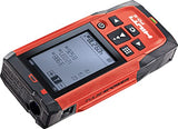 Hilti 2062050 Medidor láser de Distancia PD-E (hasta 200m, con Mirilla integrada, para medición única y Continua con Nivel de Burbuja Digital y Pantalla para Exterior, Memoria 30 mediciones. Funda)