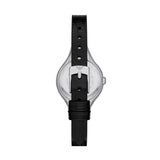 Emporio Armani Reloj Analógico para Mujer'S de Cuarzo con Correa en Cuero AR11552, Negro y tono plata