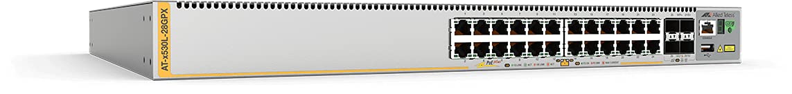 Allied Telesis AT-x530L-28GPX-50 | 24-Port 10/100/1000T PoE+, 4 SFP+ Ports, Stackable, Dual Fixed PSU