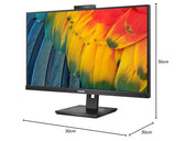 Philips 24B1U5301H Monitor 24 Pulgadas FHD, 75Hz, IPS, 4 ms GtG, Altura Ajustable, Altavoces (1920x1080, 1x HDMI 1.4, 1x DP 1.4, USB-Hub, USB-C), Negro