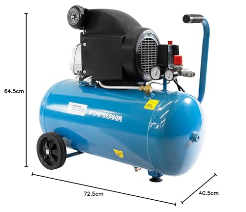Güde Juego de compresor 301/10/50 12 piezas (lubricado con aceite, máx. 10 bar, caldera de 50 l, 1800 W, eff. Cantidad 175 l/min, regulador de presión, 2 manómetros, tapón de drenaje de agua,