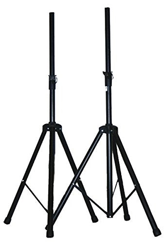 Ibiza - SS01B - 2 soportes de altavoz de aluminio de 1,80 m máx. y 30 kg - Funda de transporte incluida - Negro
