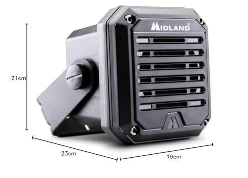 Midland - Altavoz Exterior AU50 Xtreme IP67 para Radio Coche, 20W de Potencia, Compatible con Emisora Radioaficionado y Radio CB, Impermeable y Duradero - Audio Premium para Todo Tipo de Condiciones