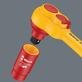 Wera 05004970001 8100 SB VDE 1 Juego de carraca Zyklop, aislado, con palanca de conmutación, con arrastre de 3/8", métrico, 17 piezas