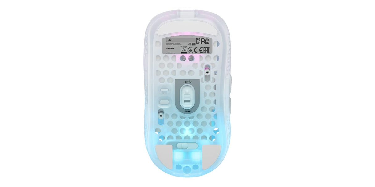 Xtrfy MZ1 Wireless, Ratón Gaming Inalámbrico Ultraligero, Radiofrecuencia 2,4 GHz, Sensor Pixart 3370, Forma Única para Apuntar con Precisión, Iluminación RGB Regulable, Recargable, Blanco