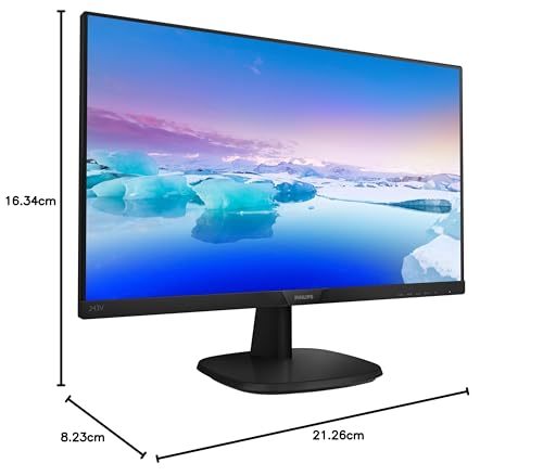 Philips 243V7QJABF Monitor 24 Pulgadas FHD, 75Hz, IPS, 4 ms GtG, Altavoces (1920x1080, 1x HDMI, 1x DP), Negro