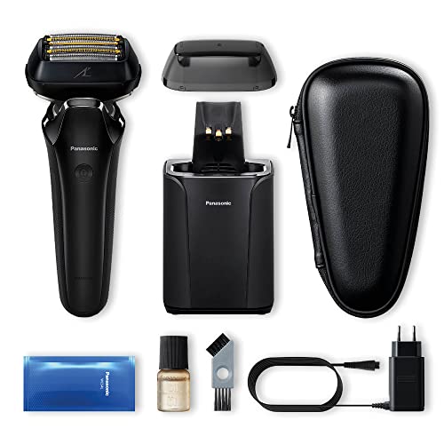 Panasonic Series 900+ ES-LS9A Afeitadora Eléctrica De 6 Hojas En Seco Y Húmedo Para Hombres, Afeitadora Eléctrica Con Sensor De Barba Sensible, Limpieza Automática Y Sistema De Carga