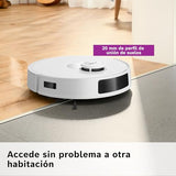 Bosch - Robot Aspirador Spotless +, BCRD1W, aspira y friega, Potencia 11.000 Pa², Almohadilla húmeda Fija, estación Seca, Sistema Inteligente de visión por Infrarrojos, Bosch Home Connect App, Blanco