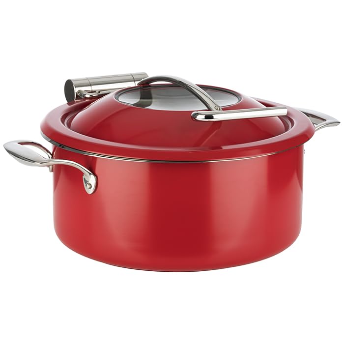 APS 12337 - Plato para refrigerar, 4 Piezas. Conjunto Ø 30,5 cm, Altura: 17,5 cm, Acero Inoxidable 18/8, Rojo