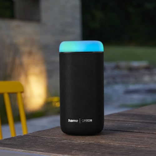 Hama Altavoz Bluetooth 30W, Resistente al Agua IPX4, Efectos de luz LED, 12 Horas de duración de la batería, Caja de música Bluetooth, Negro