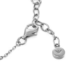Emporio Armani Pulsera de plata de ley para mujer, EG3616040, Eine Grösse, No es una piedra preciosa, Plata plomo