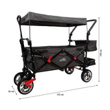 Small Foot Carrito Plegable con Techo Desmontable, protección contra Lluvia, Frenos, asa Regulable y máx. 80 kg, 12729, Color Coloured