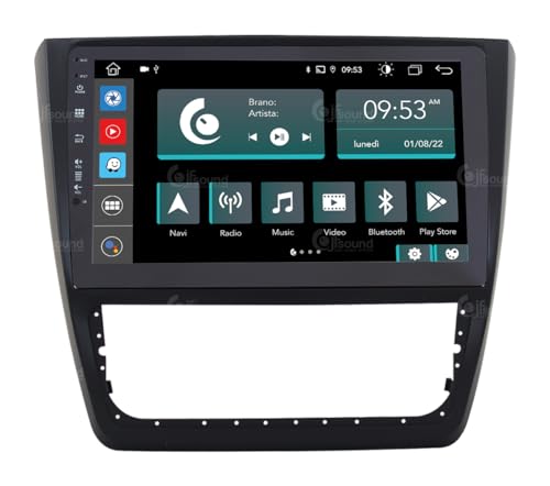Radio de Coche para Skoda Yeti 2014 con climatizador Manual Android GPS Bluetooth WiFi USB Dab+ Touchscreen 10" 8core Carplay AndroidAuto