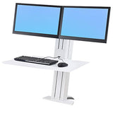Ergotron 33-407-062 WorkFit-SR - Estación de Trabajo con Doble Soporte, Color Blanco, Aluminio