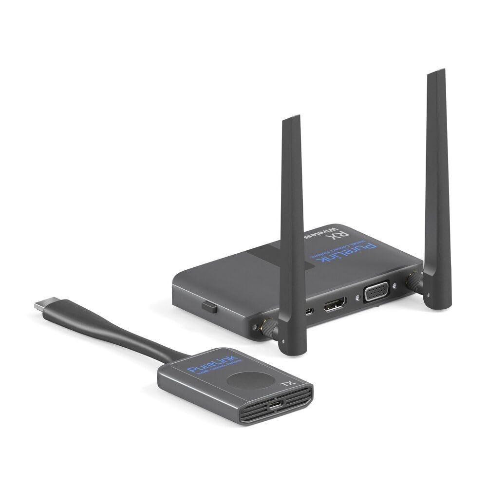 PureLink® Wireless-HDMI Set, transmisión inalámbrica HDMI, Full HD, 1080p, transmisión sin comprimir a una Distancia de hasta 30 Metros, Juego de dongle transmisor y Receptor, Negro