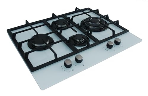 Cata S0428606 Placa de Gas Cata Lci6031Wh 60 cm, Blanco, 4 Fogones
