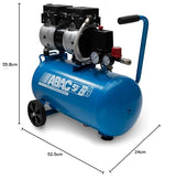 Compresor de aire silencioso EASE-AIR 24 de ABAC, compresor de aire sin aceite, presión máxima 8 bar, potencia 1 hp, Depósito 24 litros, Nivel sonoro 59 dB