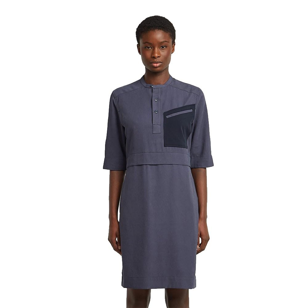 G-STAR Half Placket Shirt Dress LS Wmn Vestido, Azul (India Ink D26962-d522-h392), Mujeres