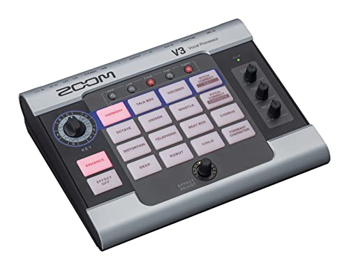 Zoom V3 Procesador de voz, armonizador, corrección de tono, reverb, delay, 16 efectos, alimentado por pilas, para streaming, grabación y actuaciones en directo