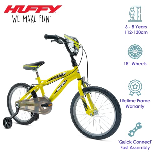 Huffy Moto X para niños, Unisex Juvenil, Amarillo, 18 "