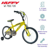 Huffy Moto X para niños, Unisex Juvenil, Amarillo, 18 "
