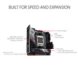 ASUS ROG Strix X670E-I Gaming WiFi - Placa Base ITX (AMD Ryzen AM5, VRM de 10 + 2 Fases, ROG Strix Hive, botón PBO de Modo EZ, PCIe 5.0, DDR5, WiFi 6E, 2 Ranuras M.2, 2 Puertos USB4 de Tipo C)