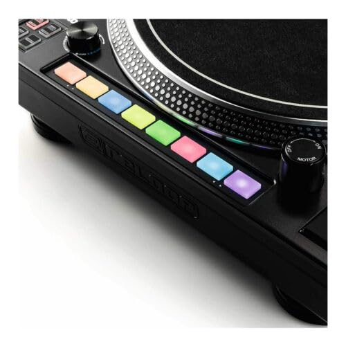 Reloop RP-8000 MK2 Giradiscos para DJ, 7 modos de funcionamiento codificados por colores RGB, Platter Play: controla la velocidad del giradiscos
