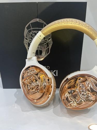 ORLINSKI Audífonos Bluetooth CAQKON1001-660-V2 2025, 40 mm, Rosa y Dorado, Batería 200 mAh, 6 Horas de Uso