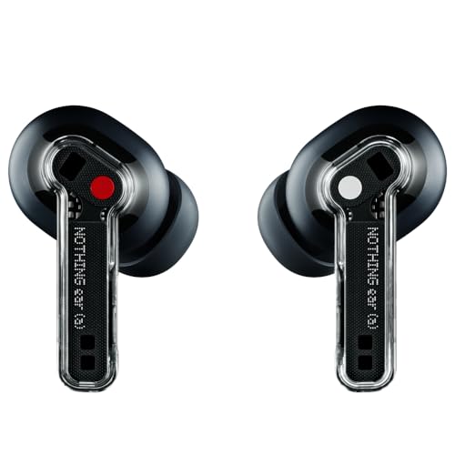 Nothing Ear (a) Auriculares inalambricos Bluetooth con Integración de ChatGPT, Cancelación de Ruido Activa, Algoritmo de Mejora de Graves y hasta 42,5 Horas de reproducción - Negro