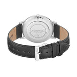 Lacoste Reloj Analógico de Cuarzo para Hombre Colección Moon con Correa de Cuero Negra - 2011016