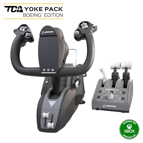 Thrustmaster TCA Yoke Pack Boeing Edition - Yoke y Quadrant para Xbox Series X|S/Xbox One/PC - Licencia Oficial Boeing