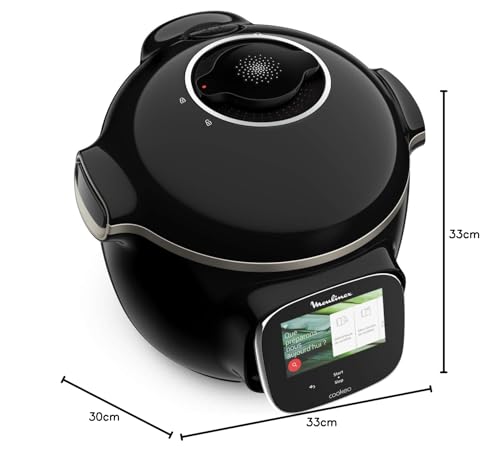 Moulinex Cookeo Touch Wi-Fi CE902 - Freidora de aire sin aceite, 1600 W, capacidad de hasta 6 personas (4 L), 6 programas automáticos, conexión Wi-Fi, libre de PFOA, fácil limpieza, color negro