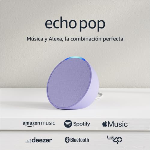 Echo Pop (Última generación) | Altavoz inteligente Bluetooth con Alexa de sonido potente y compacto | Lavanda