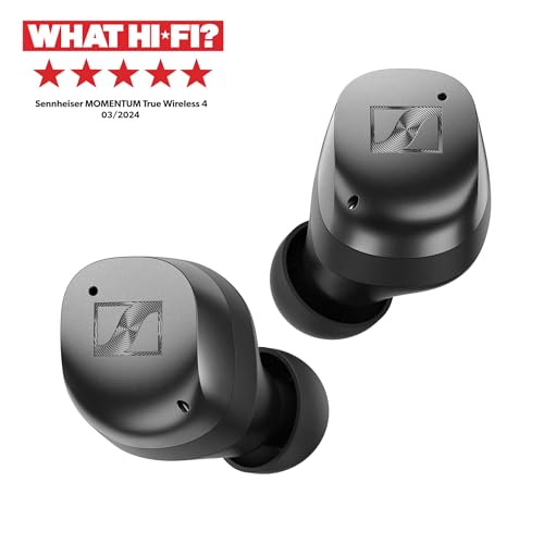 Sennheiser MOMENTUM True Wireless 4 auriculares inteligentes - Bluetooth 5.4, sonido nítido, diseño cómodo, 30 horas de autonomía y cancelación de ruido activa adaptativa - negro grafito