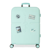 Pepe Jeans Chest Maleta mediana azul 48x70x28 cms Rígida ABS Cierre TSA integrado 79L 3,22 kgs 9 Ruedas dobles