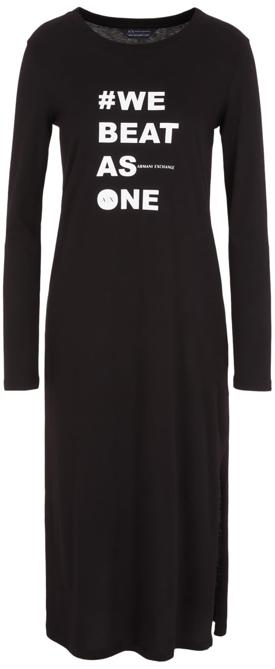 Armani Exchange Vestido Informal para Mujer, sostenible, Tacto Suave, Negro, XS