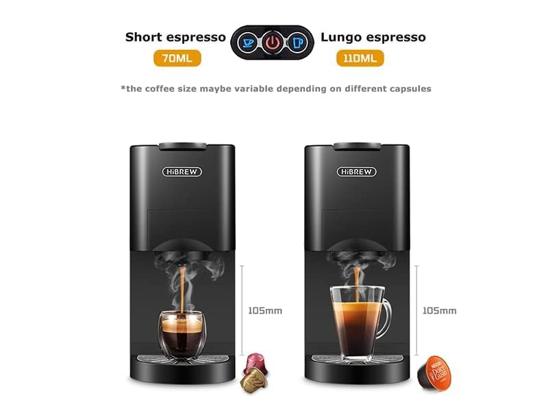 HiBREW Cafetera de cápsulas 4 en 1, 1450 W, H3A