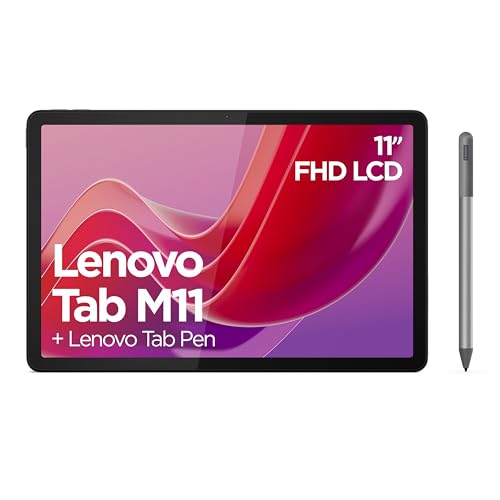 Lenovo Tablet Tab M11, Pantalla táctil de 11 Pulgadas, MediaTek G88, 4 GB de RAM, 128 GB eMMC 5.1, Android 13, Gris, Incluye Pen